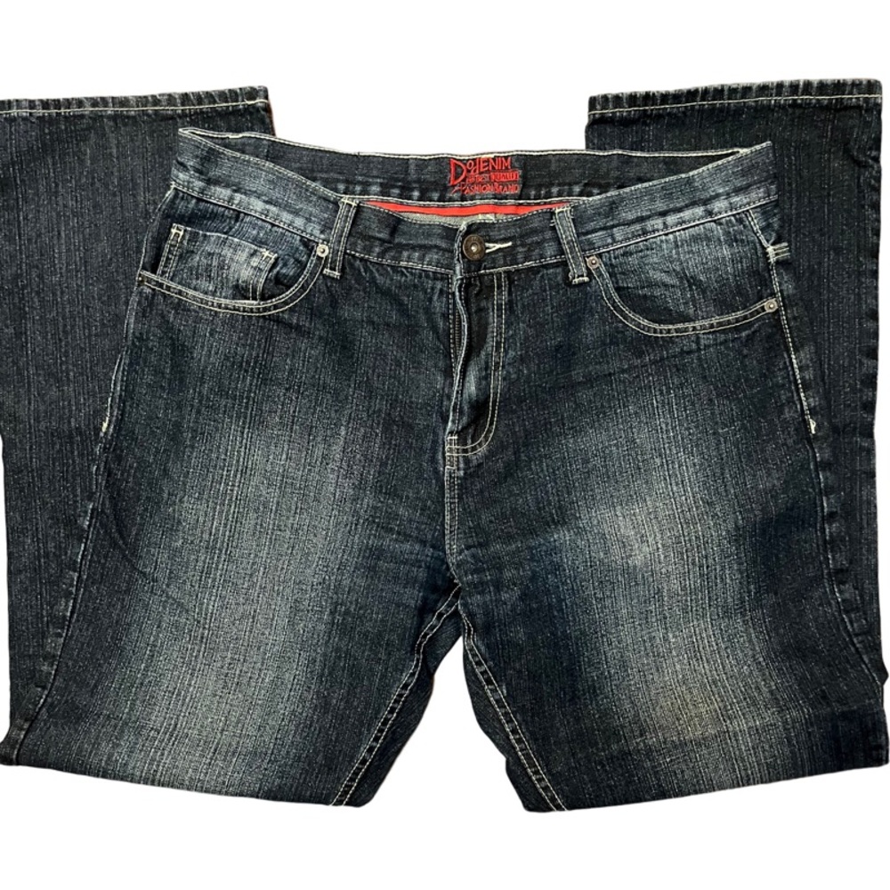 DO DENIM Boot Cut Dark Wash Blue Denim Jeans Men's Size W36 X L32